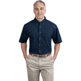 Port & Company SP11 Short Sleeve Value Denim Shirt - Ink Blue