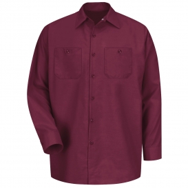 Red Kap SP14 Men\'s Industrial Work Shirt - Long Sleeve - Burgundy
