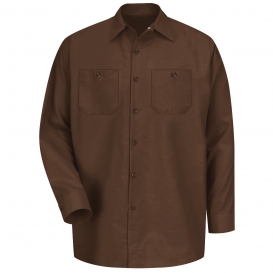 Red Kap SP14 Men\'s Industrial Work Shirt - Long Sleeve - Chocolate Brown