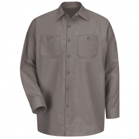 Red Kap SP14 Men\'s Industrial Work Shirt - Long Sleeve - Grey