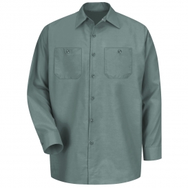 Red Kap SP14 Men\'s Industrial Work Shirt - Long Sleeve - Light Green