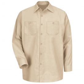 Red Kap SP14 Men\'s Industrial Work Shirt - Long Sleeve - Light Tan
