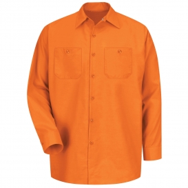 Red Kap SP14 Men\'s Industrial Work Shirt - Long Sleeve - Orange