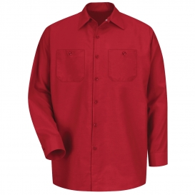 Red Kap SP14 Men\'s Industrial Work Shirt - Long Sleeve - Red