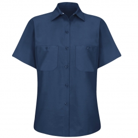 Red Kap SP23 Women's Industrial Work Shirt - Short Sleeve - Navy | Full ...