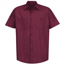 Red Kap SP24 Men\'s Industrial Work Shirt - Short Sleeve - Burgundy