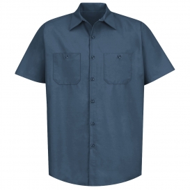 Red Kap SP24 Men\'s Industrial Work Shirt - Short Sleeve - Dark Blue
