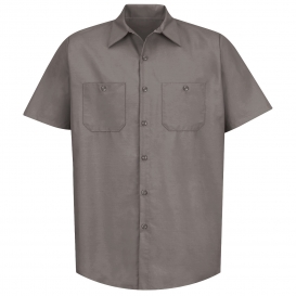 Red Kap SP24 Men\'s Industrial Work Shirt - Short Sleeve - Grey