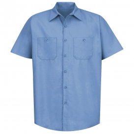 Red Kap SP24 Men\'s Industrial Work Shirt - Short Sleeve - Light Blue