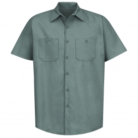 Red Kap SP24 Men\'s Industrial Work Shirt - Short Sleeve - Light Green