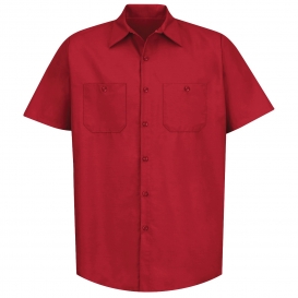 Red Kap SP24 Men\'s Industrial Work Shirt - Short Sleeve - Red