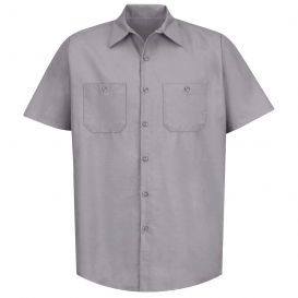 Red Kap SP24 Men\'s Industrial Work Shirt - Short Sleeve - Silver Grey