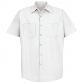 Red Kap SP24 Men\'s Industrial Work Shirt - Short Sleeve - White