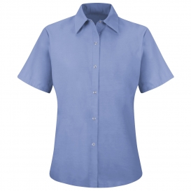 Red Kap SP25 Women\'s Specialized Pocketless Work Shirt - Short Sleeve - Light Blue