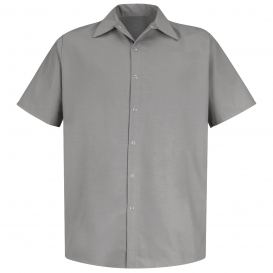 Red Kap SP26 Men\'s Specialized Pocketless Work Shirt - Short Sleeve - Light Grey