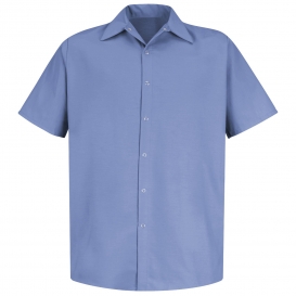 Red Kap SP26 Men\'s Specialized Pocketless Work Shirt - Short Sleeve - Light Blue