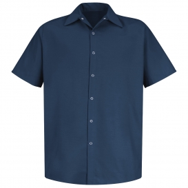 Red Kap SP26 Men\'s Specialized Pocketless Work Shirt - Short Sleeve - Navy