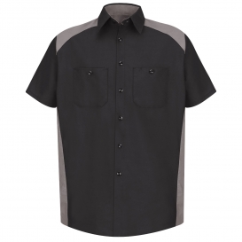 Red Kap SP28 Motorsports Shirt - Short Sleeve - Silver/Black