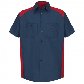 Red Kap SP28 Motorsports Shirt - Short Sleeve - Red/Navy