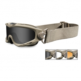 Wiley X Spear Goggles - Tan Frame - Grey, Clear & Rust Lenses
