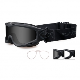 Wiley X Spear Goggles w/ RX Insert - Black Frame - Grey & Clear Lenses