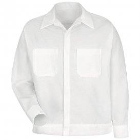 Red Kap SP35WH Men\'s Button-Front Shirt Jacket - White