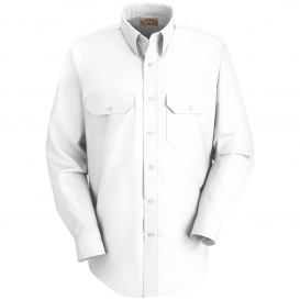 Red Kap SP50 Men\'s Solid Dress Uniform Shirt - Long Sleeve - White