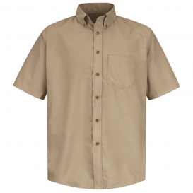 Red Kap SP80 Men\'s Poplin Dress Shirt - Short Sleeve - Khaki