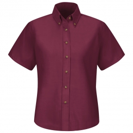 Red Kap SP81 Women\'s Poplin Dress Shirt - Short Sleeve - Burgundy