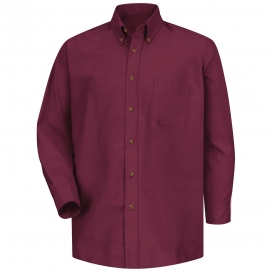 Red Kap SP90 Men\'s Poplin Dress Shirt - Long Sleeve - Burgundy