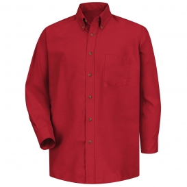 Red Kap SP90 Men\'s Poplin Dress Shirt - Long Sleeve - Red
