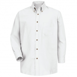 Red Kap SP90 Men\'s Poplin Dress Shirt - Long Sleeve - White