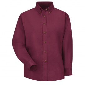 Red Kap SP91 Women\'s Poplin Dress Shirt - Long Sleeve - Burgundy