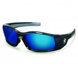Crews SR118B Swagger SR1 Safety Glasses - Black Frame - Blue Mirror Lens