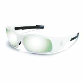 Crews SR127 Swagger SR1 Safety Glasses - White Frame - Silver Mirror Lens