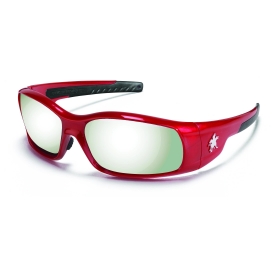 Crews SR137 Swagger SR1 Safety Glasses - Red Frame - Silver Mirror Lens