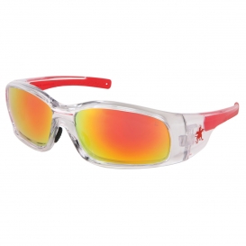 MCR Safety SR14R Swagger SR1 Safety Glasses - Clear Frame - Fire Mirror Lens