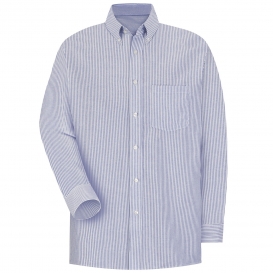 Red Kap SR70 Men\'s Executive Oxford Dress Shirt - Long Sleeve - Blue/White Stripe
