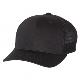 Richardson 110 Fitted Trucker Hat with R-Flex - Black
