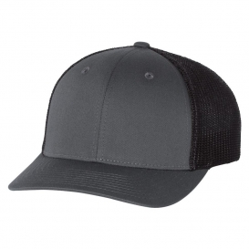Richardson 110 Fitted Trucker Hat with R-Flex - Charcoal/Black