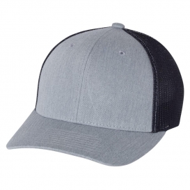 Richardson 110 Fitted Trucker Hat with R-Flex - Heather Grey/Navy