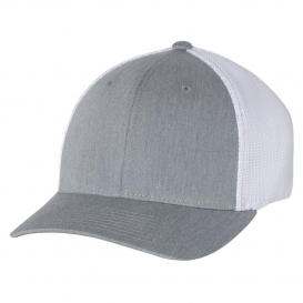 Richardson 110 Fitted Trucker Hat with R-Flex - Heather Grey/White