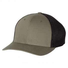Richardson 110 Fitted Trucker Hat with R-Flex - Loden/Black