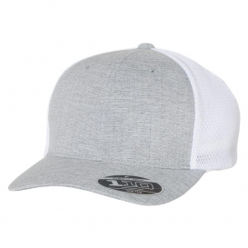 Flexfit 110M Mesh-Back Cap - Melange Silver/White
