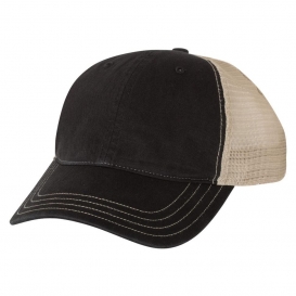 Richardson 111 Garment-Washed Trucker Cap - Black/Khaki