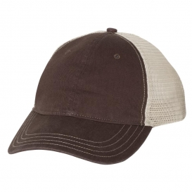 Richardson 111 Garment-Washed Trucker Cap - Brown/Khaki