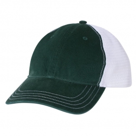 Richardson 111 Garment-Washed Trucker Cap - Dark Green/White