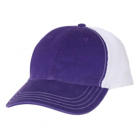 Richardson 111 Garment-Washed Trucker Cap - Purple/White