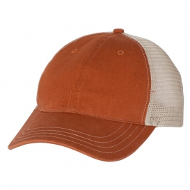 Richardson 111 Garment-Washed Trucker Cap - Texas Orange/Khaki
