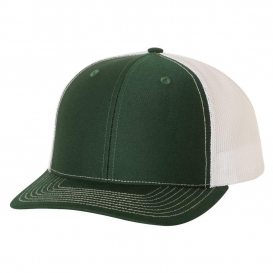 Richardson 112 Snapback Trucker Cap - Dark Green/White